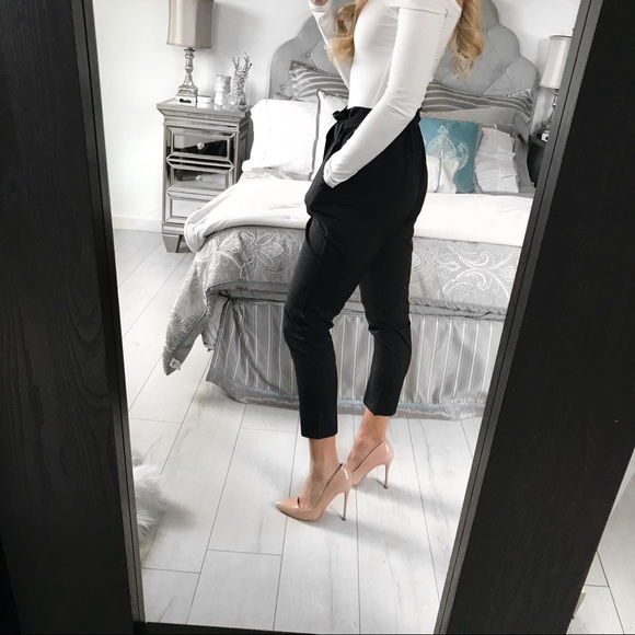 LAST ONE!!! High Waist Black Chiffon Trouser Pant - Picture 5 of 8